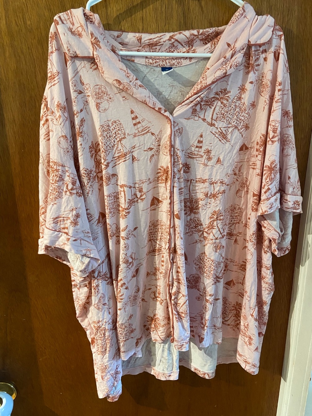 Old Navy Nautical Printed Button-Front Women's Sleep Top Size 4X